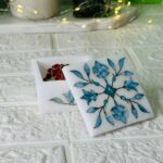 Floral Inlay Marble Jewellery Box thumbnail