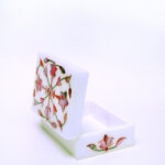 Pink Marble Jewelry Box with Floral Inlay | Handmade Luxury Storage thumbnail