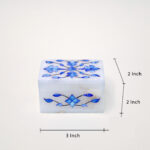 Royal Blue Marble Inlay Jewelry Box – Handmade Decorative Jewelry Storage (3x2 Inch) thumbnail