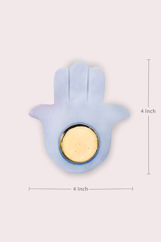 Marble Palm Shape Tea Light Candle Holder — Decorative Peace For Anneversary or Corporate Gift - image 2