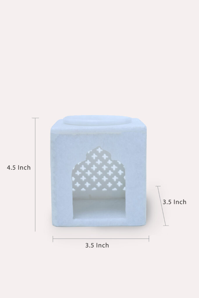 White Arch Marble Incense & Oil Burner — Aromatic Home Altar Accessory - image 2