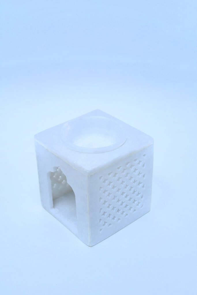 White Arch Marble Incense & Oil Burner — Aromatic Home Altar Accessory - image 3