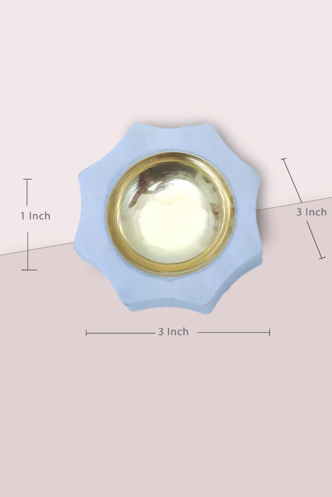 Deluxe Marble & Brass Diya Duo Set with Candle & Incense Holder — Festival Lighting Kit - image 3