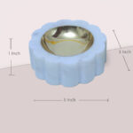 Marble & Brass Offering Tray — White Decorative Thali with Dual Ripped Shape Brass Bowls thumbnail