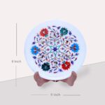 White Marble Inlay Decorative Plate – Handcrafted Floral Art for Wall & Table Décor thumbnail