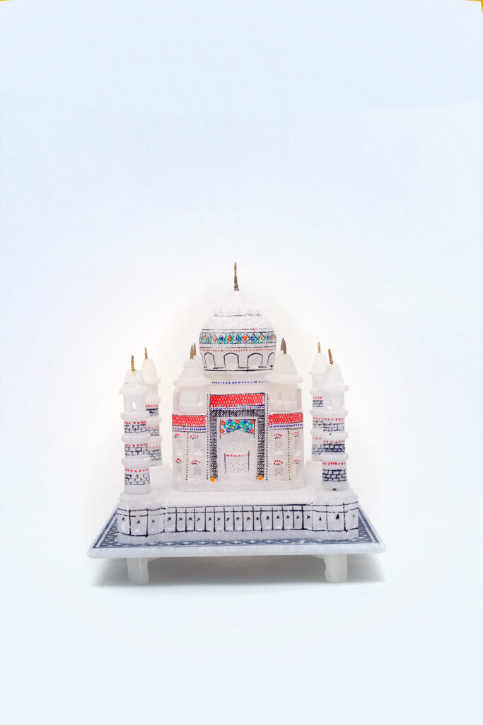 Handcrafted White Taj Mahal Miniature with Stone Inlay Work — Perfect For Wedding/Anniversary Gift (6 X 6 inch) - image 6