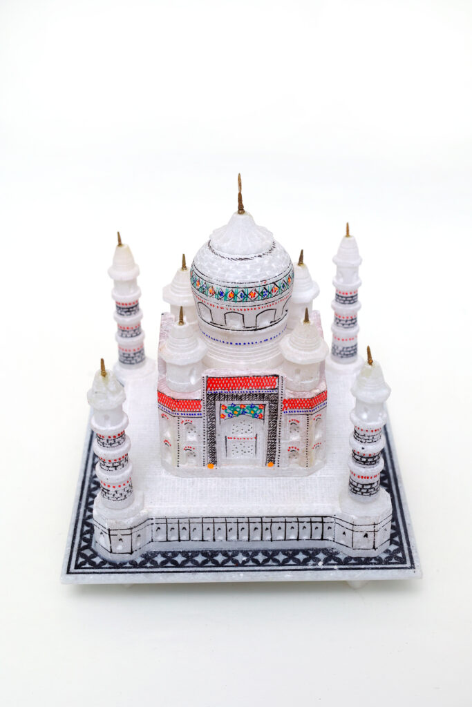 Handcrafted White Taj Mahal Miniature with Stone Inlay Work — Perfect For Wedding/Anniversary Gift (6 X 6 inch) - image 5
