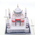 Handcrafted White Taj Mahal Miniature with Stone Inlay Work — Perfect For Wedding/Anniversary Gift (6 X 6 inch) thumbnail