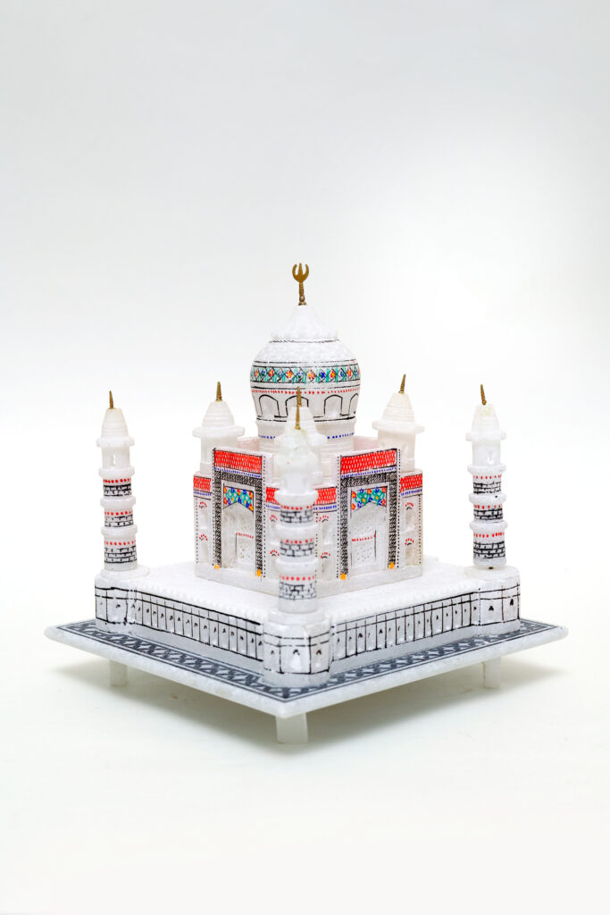 Handcrafted White Taj Mahal Miniature with Stone Inlay Work — Perfect For Wedding/Anniversary Gift (6 X 6 inch) - image 4