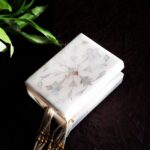 White Marble Inlay Jewelry Box – Classic Floral Stone Design (4x3 Inch) thumbnail