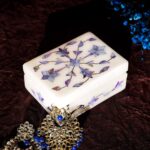 Royal Blue Marble Inlay Jewelry Box – Handmade Decorative Jewelry Storage (4x3 Inch) thumbnail
