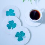 Elegant Marble Inlay Round Coasters – Handmade Drink Coaster Set of 4 thumbnail