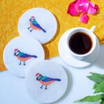 Stone Inlay Marble Coasters – Round Set of 4 for Table Décor thumbnail