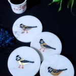 Luxury Marble Coaster Set of 4 – Round Handmade Inlay Work thumbnail
