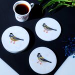 Luxury Marble Coaster Set of 4 – Round Handmade Inlay Work thumbnail