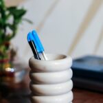 Luxury White Marble Pencil Holder – Modern Handcrafted Office Desk Organizer thumbnail