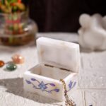 Royal Blue Marble Inlay Jewelry Box – Handmade Decorative Jewelry Storage (3x2 Inch) thumbnail