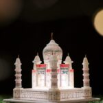 Handcrafted White Taj Mahal Miniature with Stone Inlay Work — Perfect For Wedding/Anniversary Gift (6 X 6 inch) thumbnail