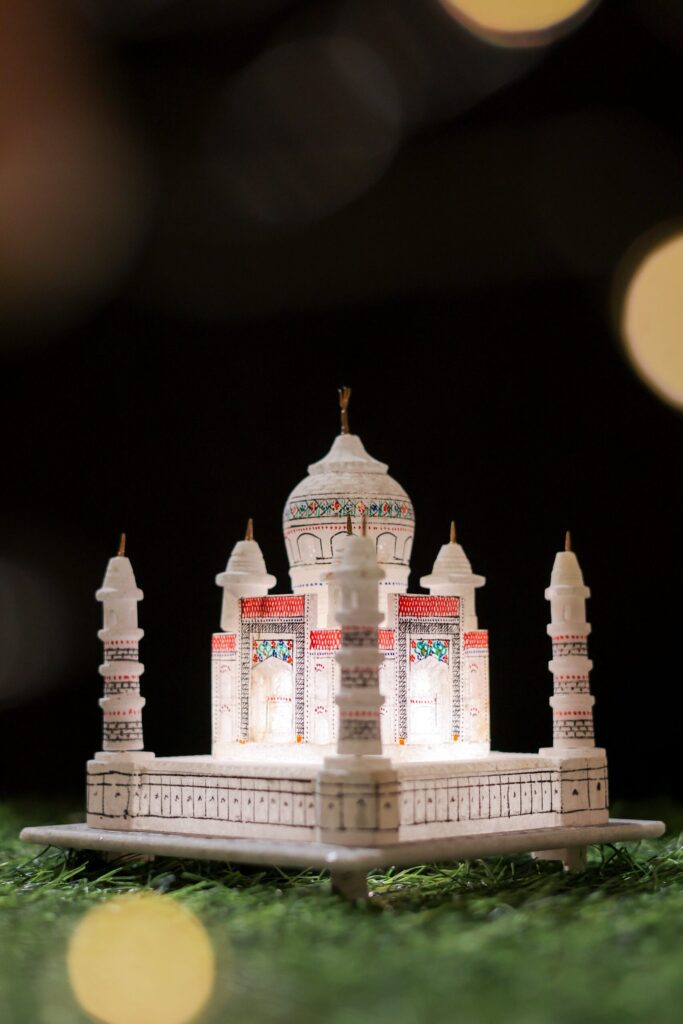 Handcrafted White Taj Mahal Miniature with Stone Inlay Work — Perfect For Wedding/Anniversary Gift (6 X 6 inch) - image 2