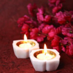 Marble & Brass Offering Tray — White Decorative Thali with Dual Lotus Shape Brass Bowls thumbnail