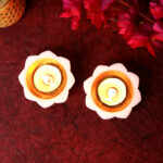 Marble Brass Offering Tray – White Pooja Thali With Brass Bowls thumbnail