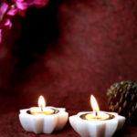 Marble Brass Offering Tray – White Pooja Thali With Brass Bowls thumbnail