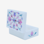 Multicolor Marble Inlay Jewelry Box – Handcrafted Mughal Floral Design (4x3 Inch) thumbnail