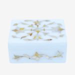 Warm Golden Marble Inlay Jewelry Box – Traditional Floral Inlay Jewelry Box (4x3 Inch) thumbnail