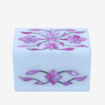 Pink Marble Inlay Jewelry Box – Floral Stone Luxury Jewelry Storage (3x2) thumbnail