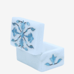 Blue Mist Marble Inlay Jewelry Box – Pastel Floral Trinket Storage (3x2 Inch) thumbnail