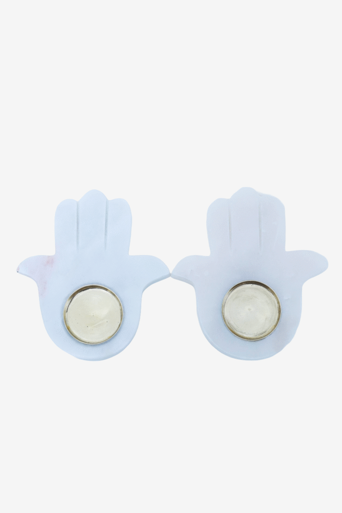 Marble Palm Shape Tea Light Candle Holder — Decorative Peace For Anneversary or Corporate Gift - image 4