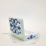Royal Blue Marble Inlay Jewelry Box – Handmade Decorative Jewelry Storage (4x3 Inch) thumbnail
