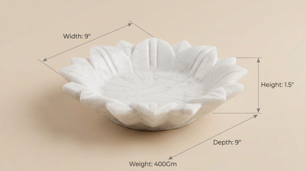 marble urli bowl dimensions - image 3