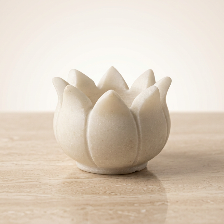 premium marble lotus urli - image 5