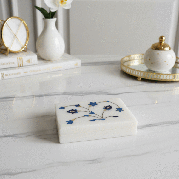 Best Selling Marble Product Inlay Jewelry Box Durable Wholesale for Ring Necklace Storage Marble  Material at Best Price