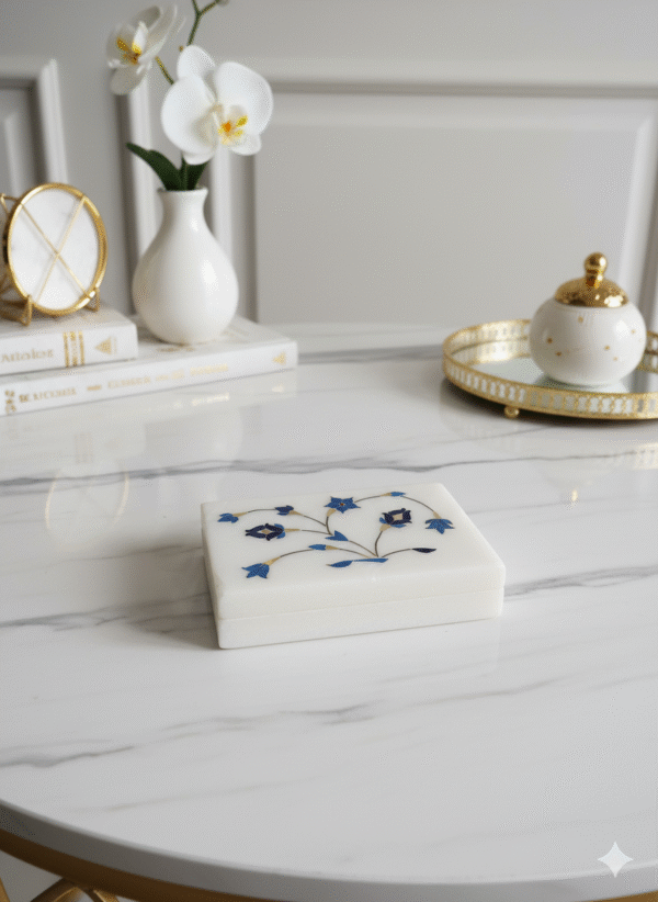 Best Selling Marble Product Inlay Jewelry Box Durable Wholesale for Ring Necklace Storage Marble  Material at Best Price