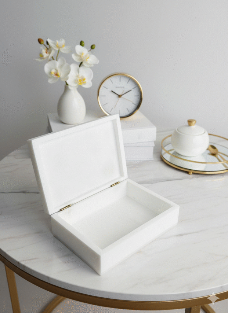 Best Selling Marble Product Inlay Jewelry Box Durable Wholesale for Ring Necklace Storage Marble  Material at Best Price - image 3