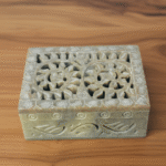 Carving Jewelry Box Handcrafted Piece Natural Stone Marble Gifted Item thumbnail