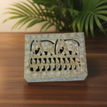 Marble Carving Handcrafted Jewelry Box Elephant Design Natural Color thumbnail