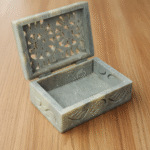Carving Jewelry Box Handcrafted Piece Natural Stone Marble Gifted Item thumbnail