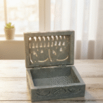 Marble Carving Handcrafted Jewelry Box Elephant Design Natural Color thumbnail