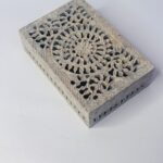 Marble Soapstone Carving Jewelry Box Handcrafted Piece Natural Stone Item thumbnail
