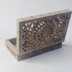 Marble Soapstone Carving Jewelry Box Handcrafted Piece Natural Stone Item thumbnail