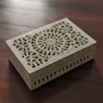 Marble Soapstone Carving Jewelry Box Handcrafted Piece Natural Stone Item thumbnail