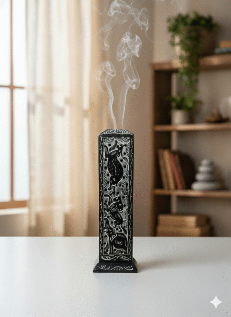 Marble Soapstone Black Marble Incense Stick Holder For Decoration And Gifted Piece - image 2