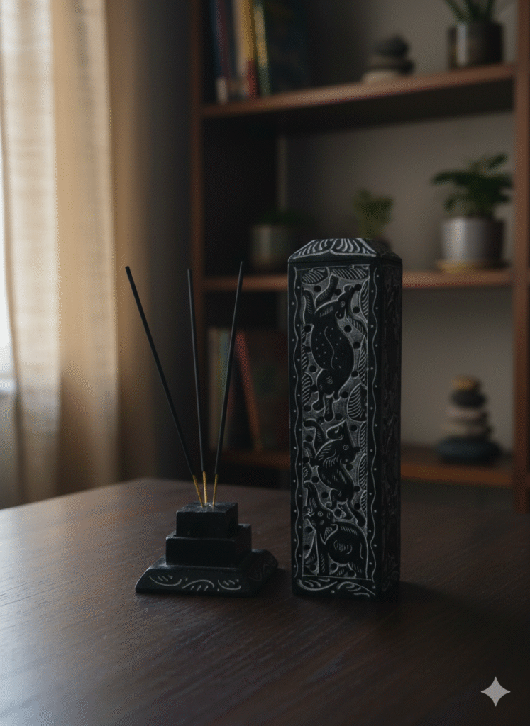 Marble Soapstone Black Marble Incense Stick Holder For Decoration And Gifted Piece - image 3