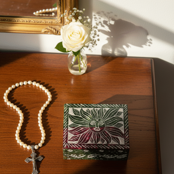 Handcrafted Natural Marble Soapstone Jewelry Storage  Box 3x4 Inch