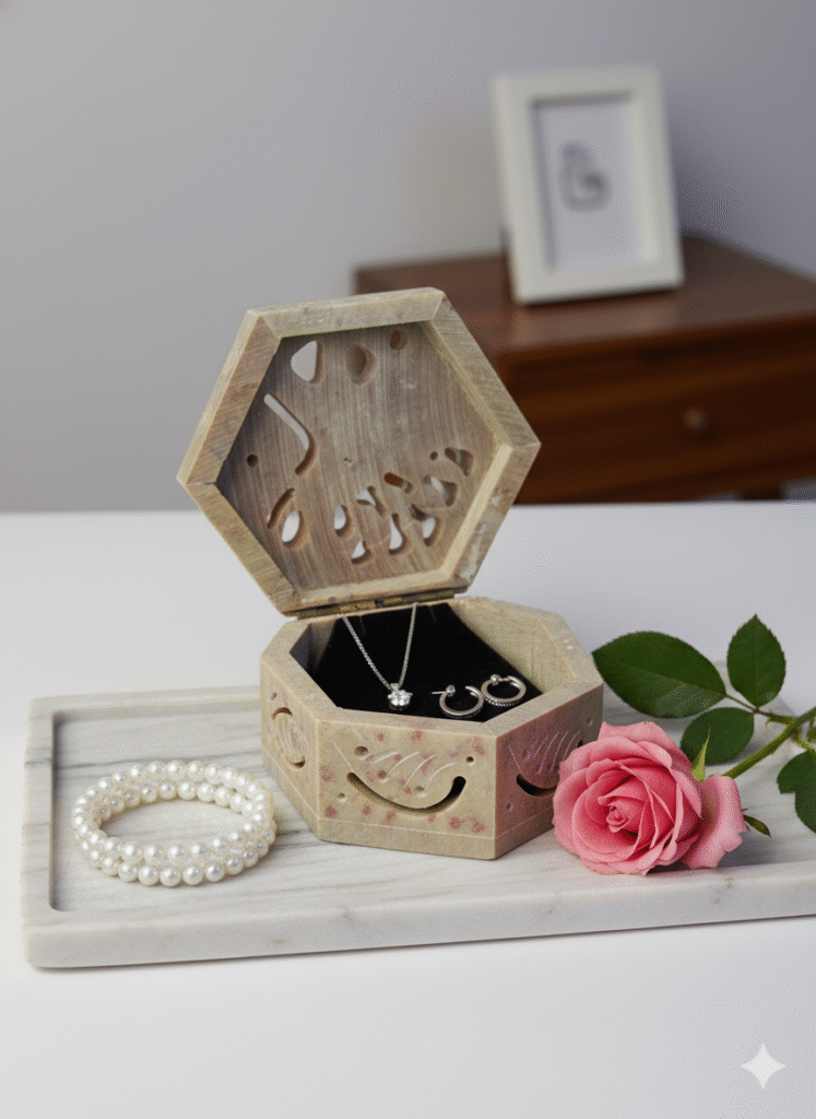 New Elephant Design Marble  Carving Box Handcrafted Box For Ring Jewelry Box 3x3x1.5 Inch - image 3