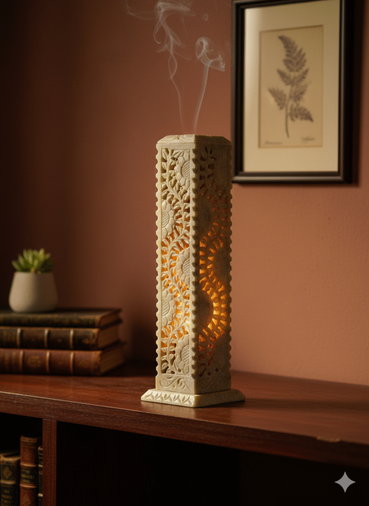 Elegant Home Decor Piece Handcrafted Marble Stick Incense Holder Beautiful Design - image 2