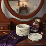 Round Shape Beautiful Design  Marble Carving Jewelry Box Handmade Piece 4x4x3 Inch thumbnail